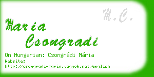maria csongradi business card